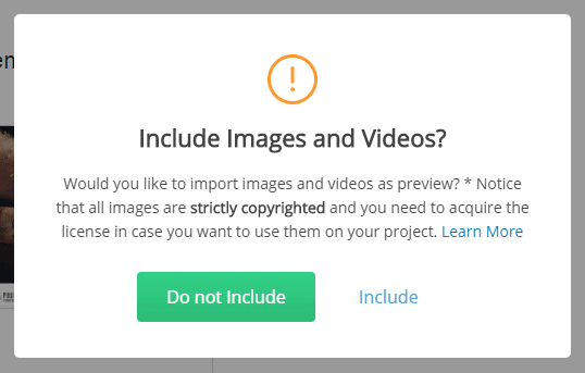 Include templates images and videos