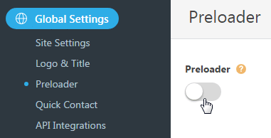 Configuring Site Preloader - enable preloader