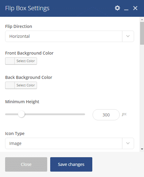 Flip box shortcode - Flip box settings