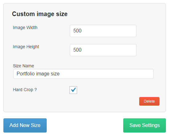 Portfolio shortcode - custom image size