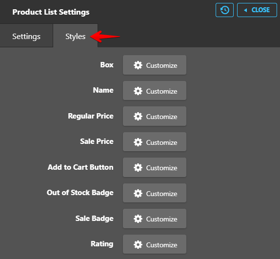 product list styles