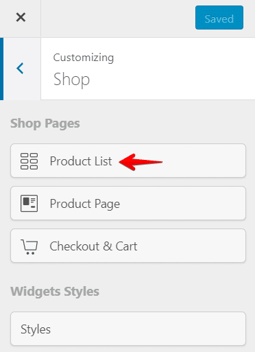 product list styles