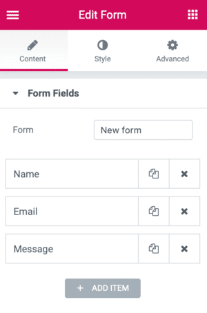 Elementor Email Form