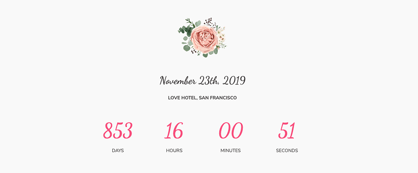 Elements for a wedding website- Countdown
