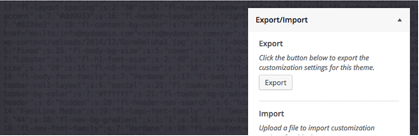 WordPress Import/Export plugins - customizer import export