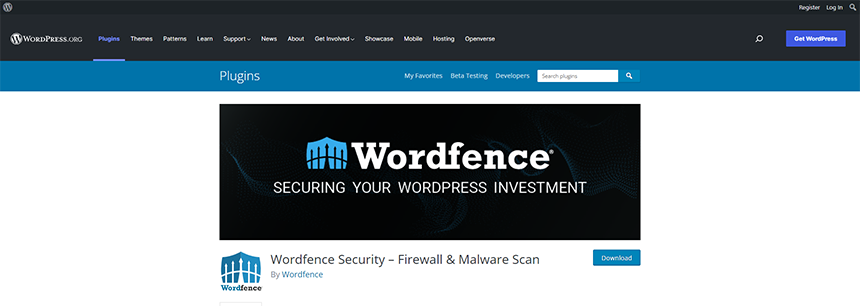 malware-free WordPress website - WordFence